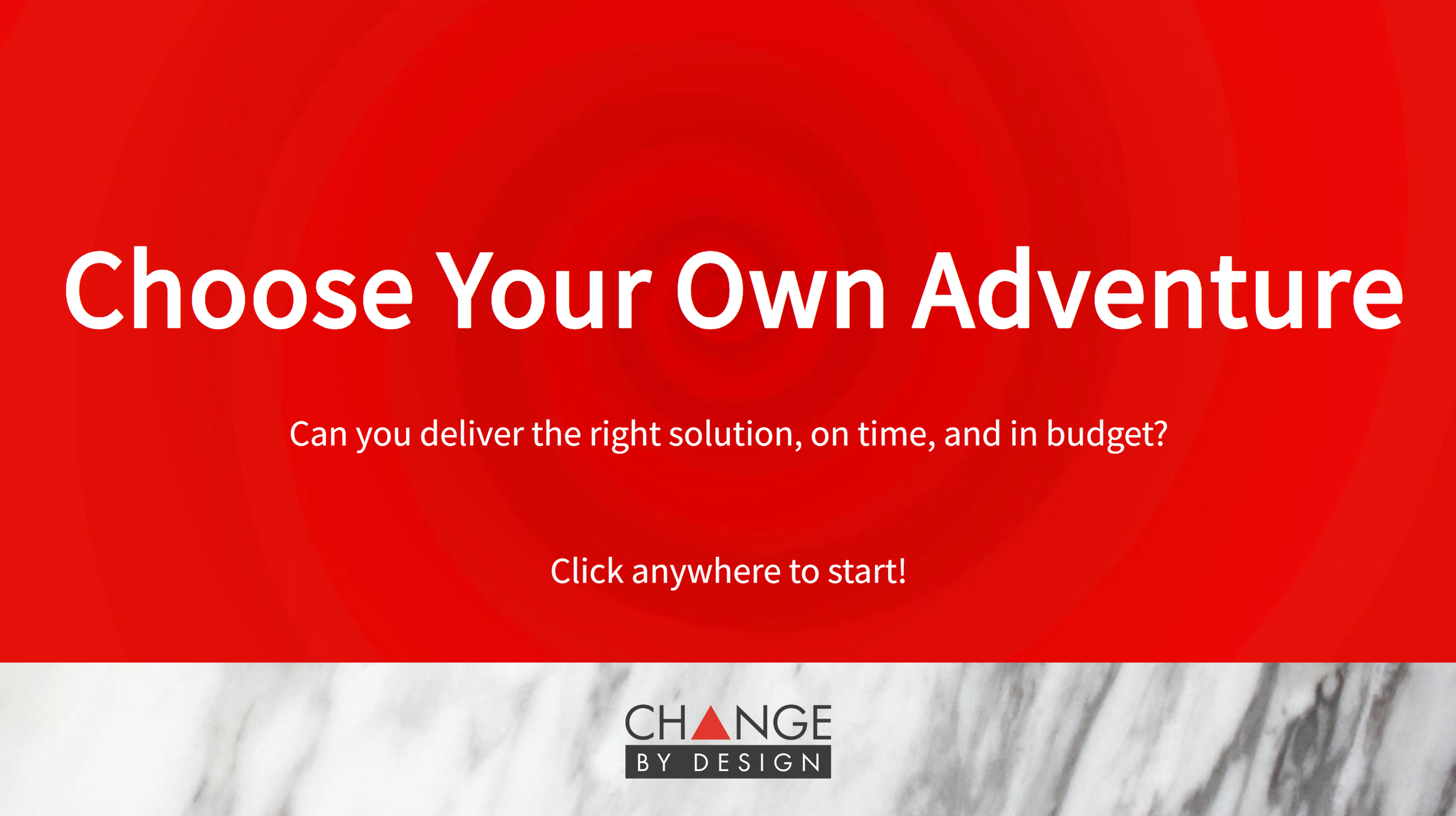 Change by Design Choose Your Own Adventure