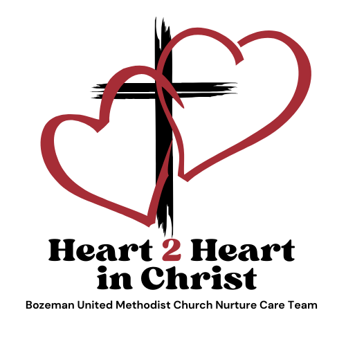Two red hearts intertwined for our nurture care program.