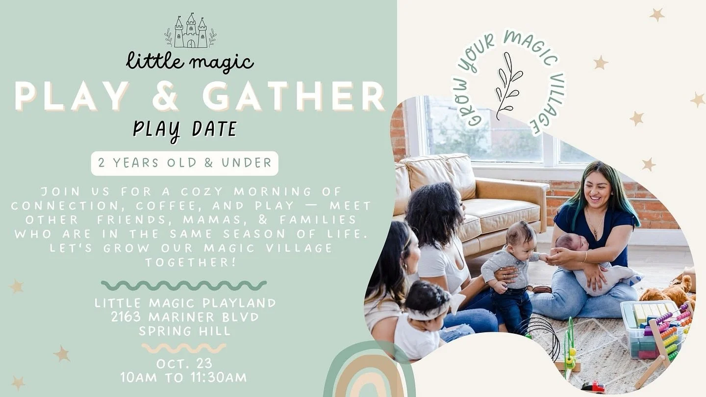 Hi friends!! Our first play date is TOMORROW morning, 10am-11:30am, for little ones 2 years and under. We hope to see you there! 🤗🌿🌈☕💫 

Just in case you missed it, we started a Facebook group for parents and caregivers to connect, plan playdates