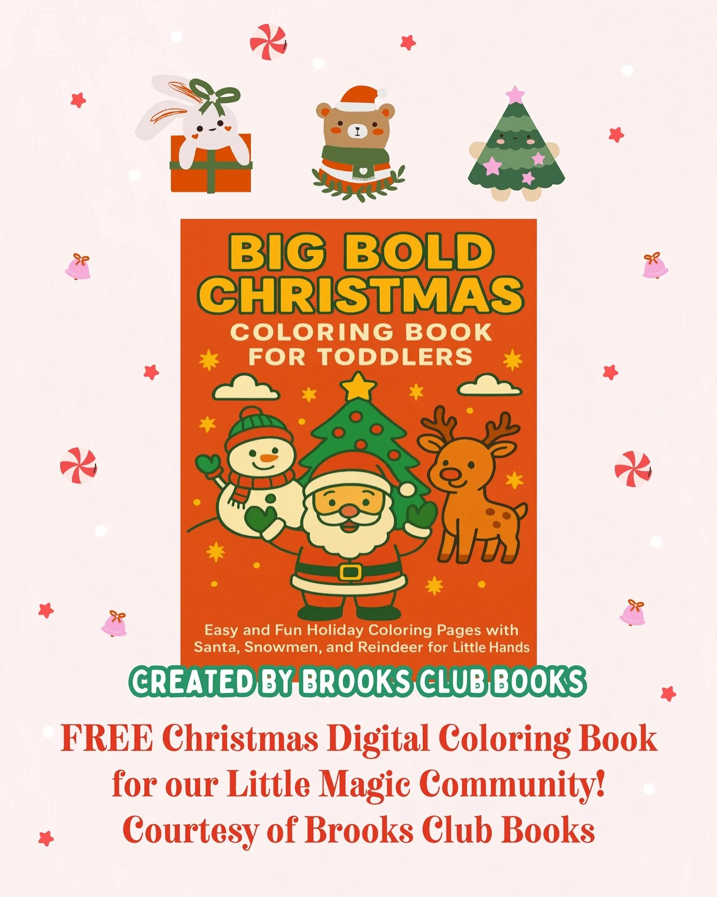 Brooks Club Books was kind enough to share this FREE digital Christmas coloring book with our Little Magic Community! ☺️✨❤️🏰💫 It&rsquo;s filled with adorable Christmas characters, cozy winter magic, and kid-friendly pages that are perfect for holid