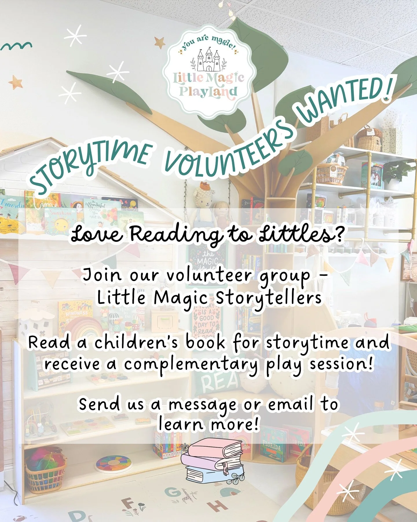 Hi friends! 😊 We had a lot of interest in our Little Magic Storytellers volunteer program 📖 🌿 Please fill out the form in our bio if you would like to be a volunteer and we will contact you to place you on the schedule. We are currently scheduling