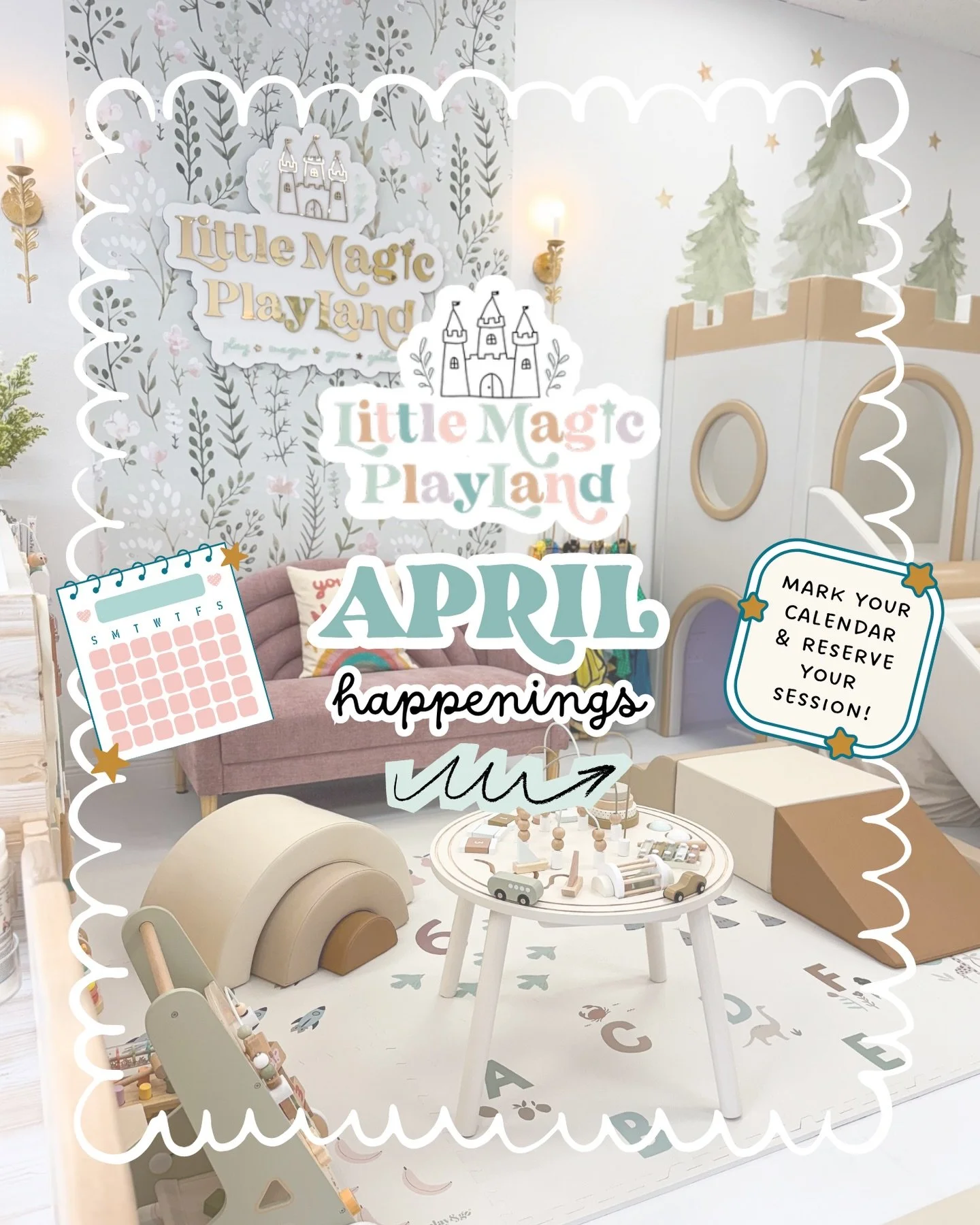 April happenings at Little Magic! 🥰📅🌈🏰🌿💫🪩✨

We&rsquo;ve already had so much fun this month, and we can&rsquo;t wait for all the upcoming events and magic ahead! Tomorrow is our Plush Pet Adoption Pawty! It&rsquo;s going to be absolutely adorab