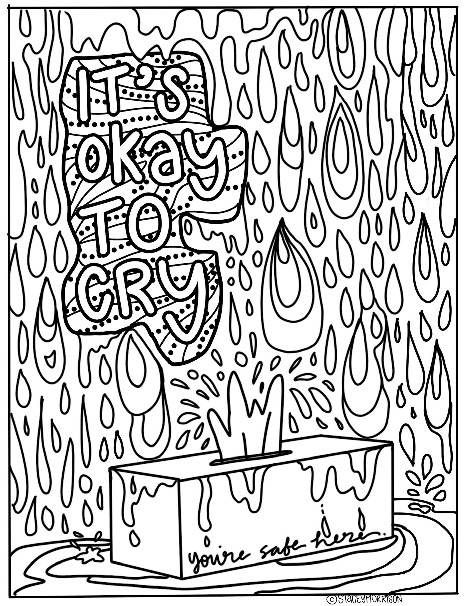 It's Okay to Cry coloring sheet