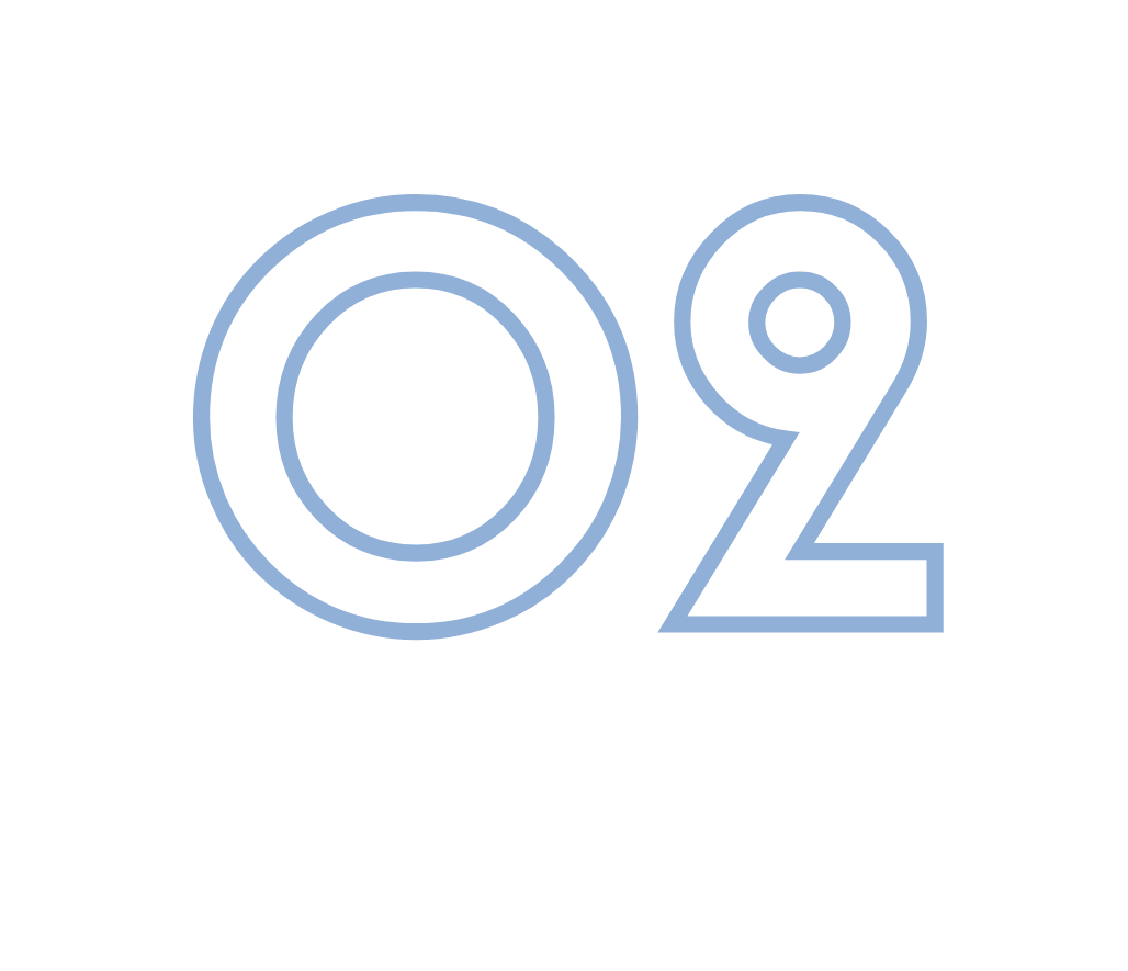 Decorative number 09 in light blue outline on a black background.