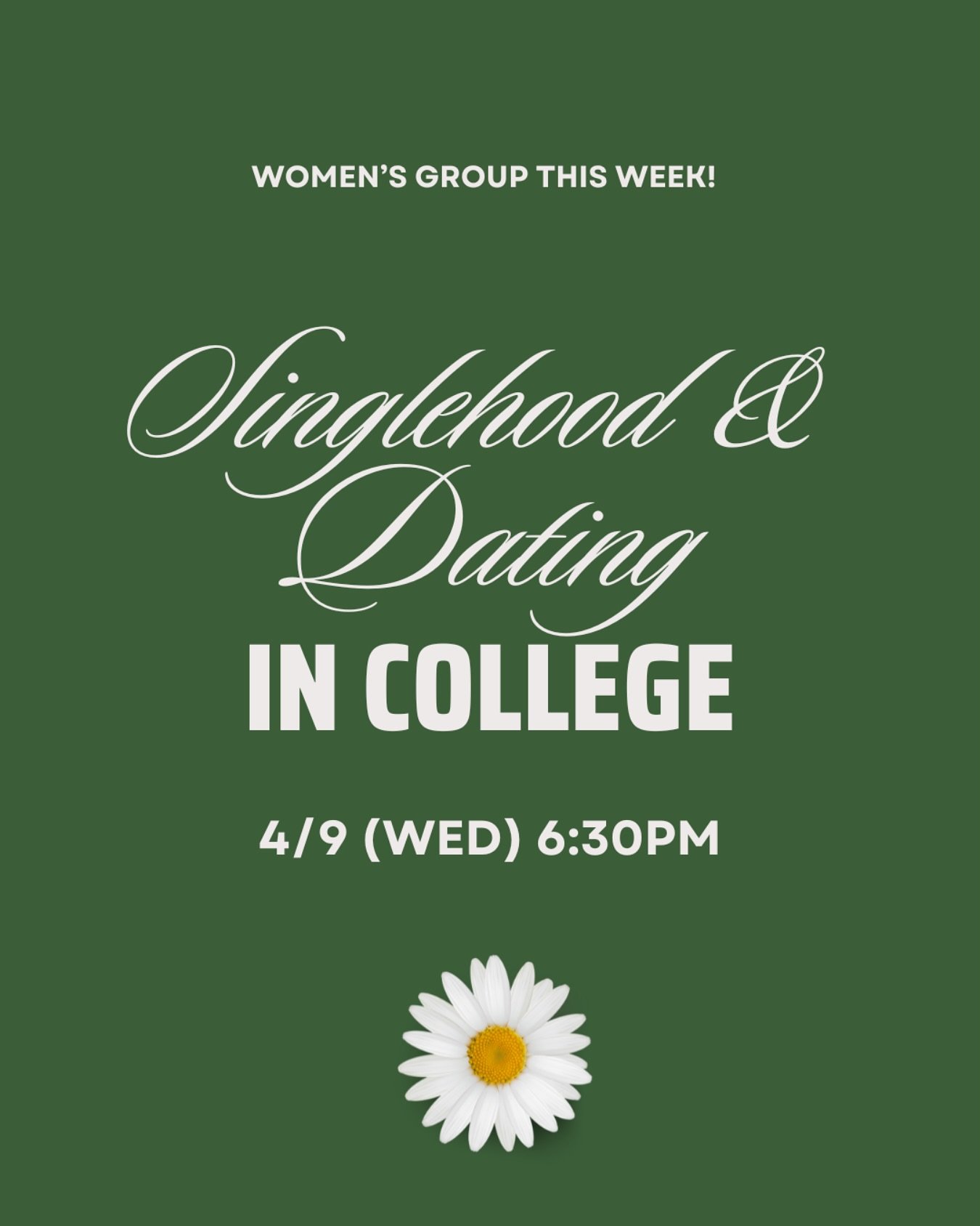 ✨Our second to last women&rsquo;s group gathering this semester&hellip;. Join us as we explore what biblical dating and marriage 💛look like. 

RSVP via link in bio 🔗