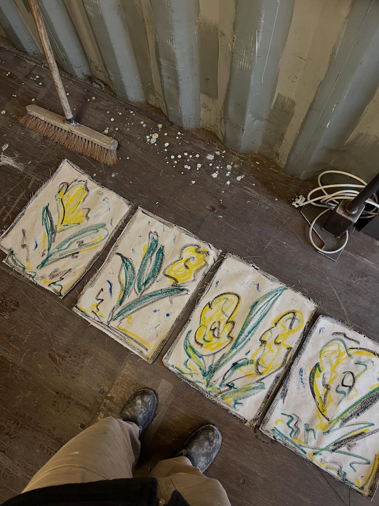 Quadriptych of flowers