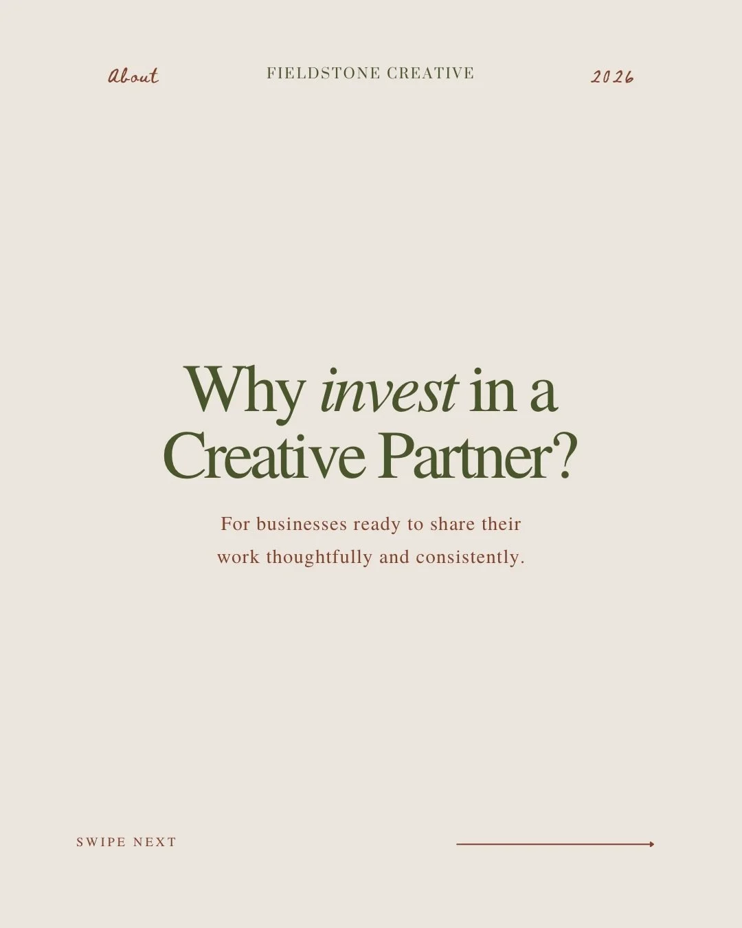 Why work with a creative partner?

Many businesses reach a point where their work deserves to be shared more consistently, but the time, resources, or in-house capacity just aren&rsquo;t there.

That&rsquo;s where a creative partner can make a differ