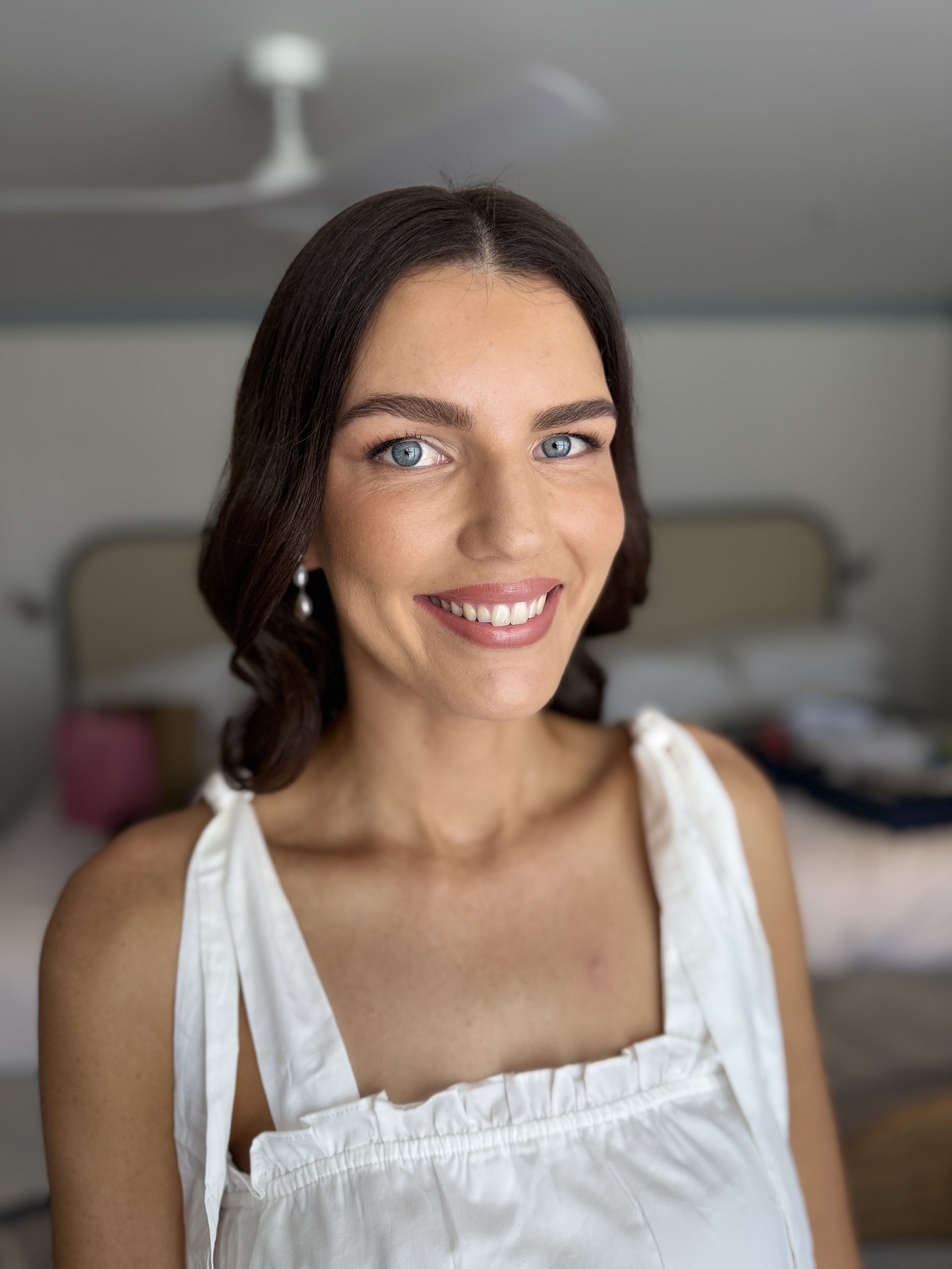 Soft glam bridal hair and makeup for Noosa beach wedding sunshine coast
