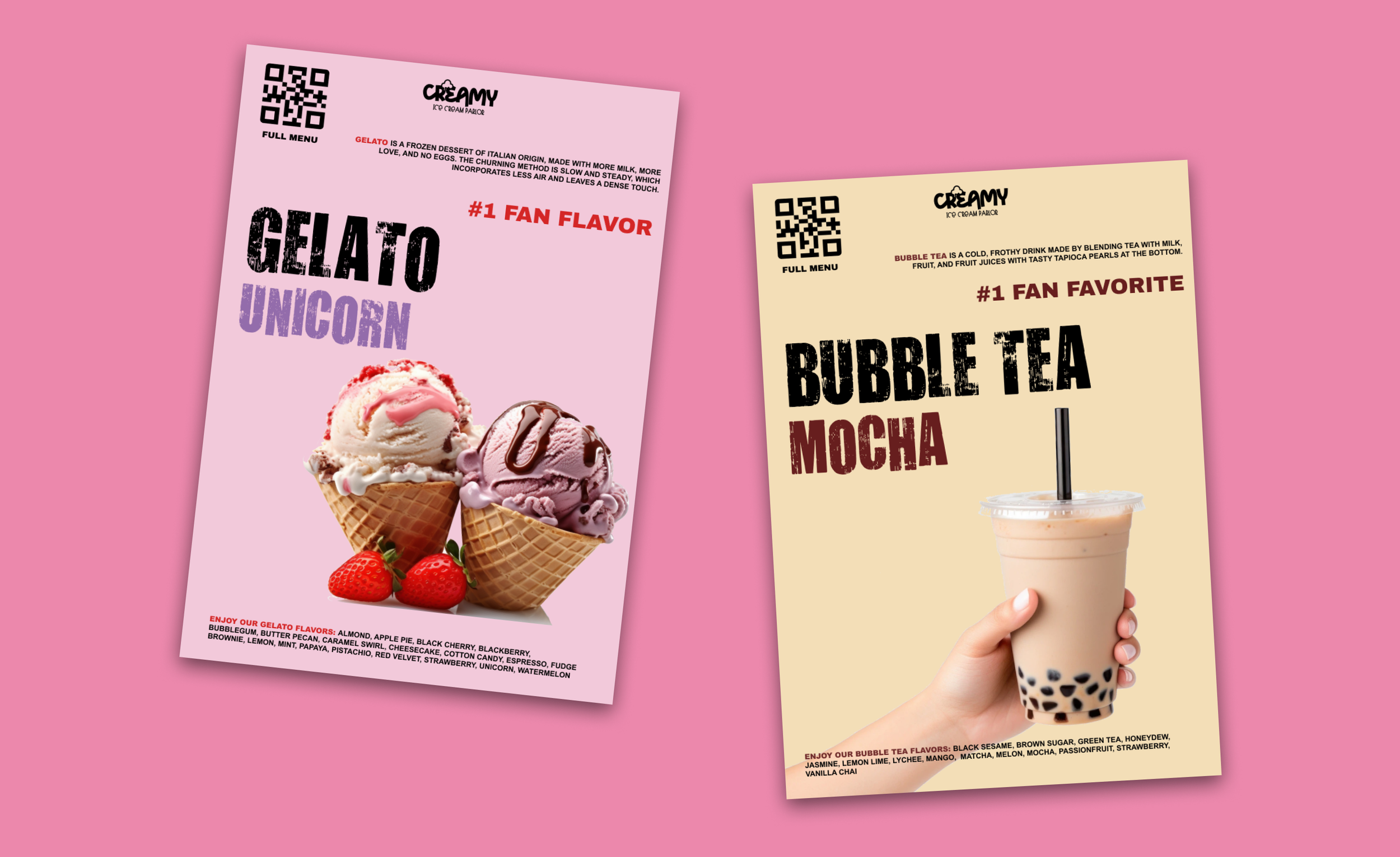 Branding for Creamy Ice Cream Parlor.  