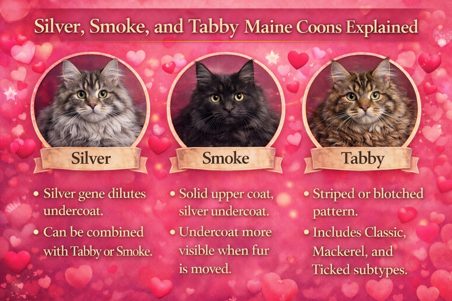 Silver, Smoke, and Tabby Maine Coons Explained