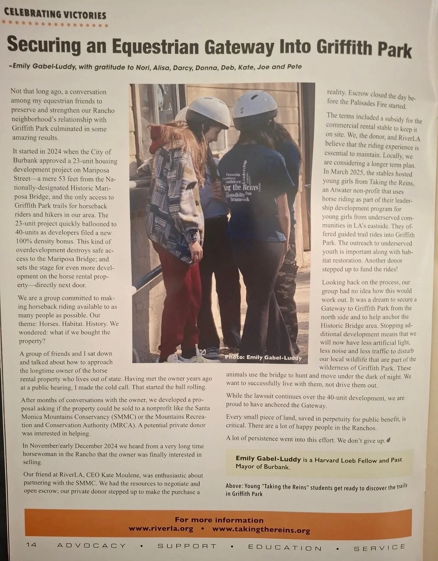 Check out Emily Gabel-Luddy&rsquo;s article in The Griffith Reporter. She breaks down how this victory came to be!

After years of community advocacy, a key parcel of land at the edge of the LA River, trails, and the Mariposa Bridge, home to the Stud