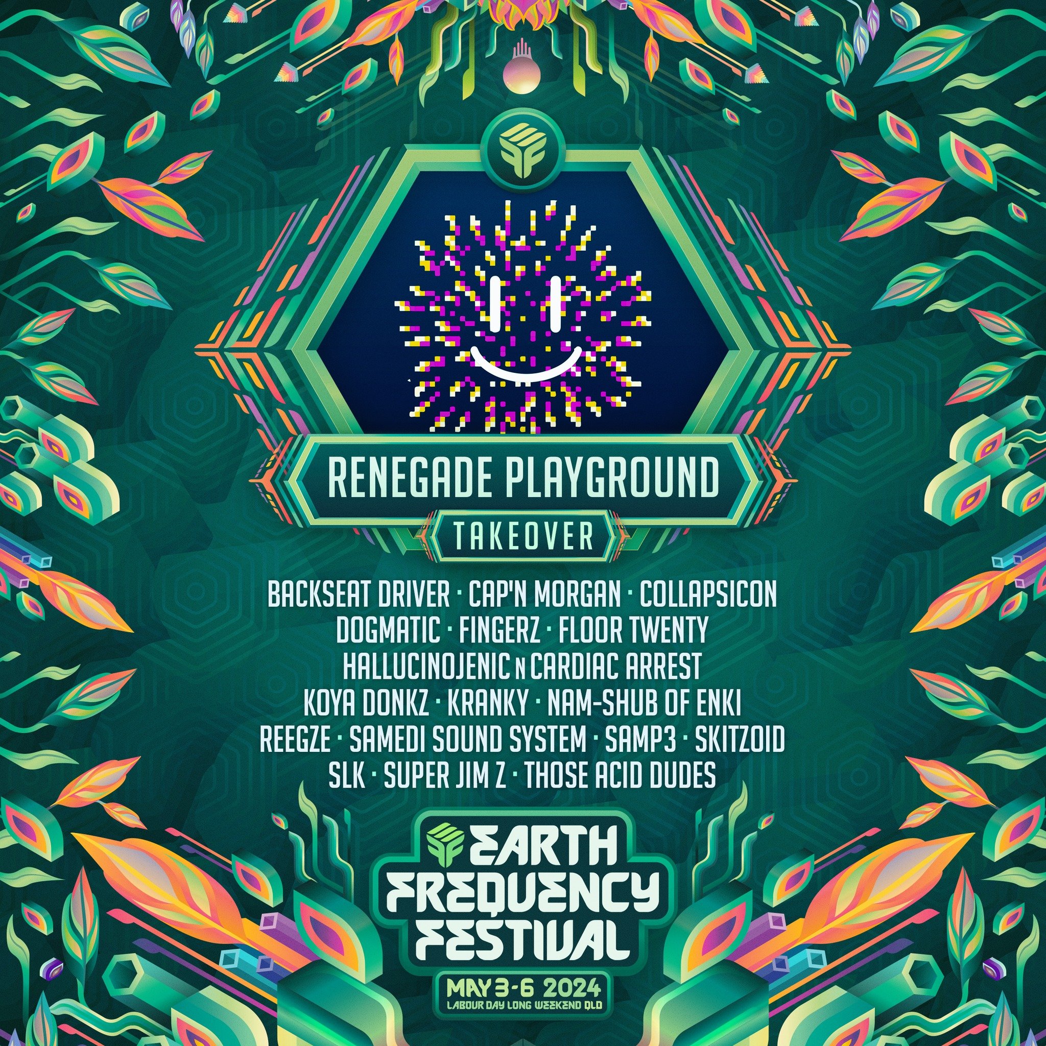 We're super amped to hosting Renegade Playground for the first time at Earth Frequency!  With a long and distinguished history in the fringe side of Brisbane's electronic music culture, and riding the wave of a notoriously successful series of free m