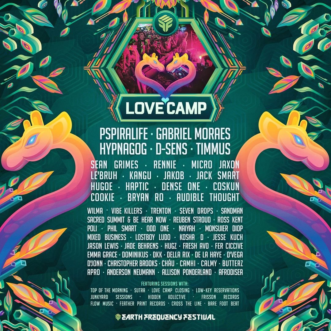 💚 What's love got to do with it ?  Everything! 
Beginning so many years ago we have lost count .. Love Camp has grown to become such a solid fixture at Earth Frequency Festival we can't even imagine our festival without the luxurious couch vibes, cu