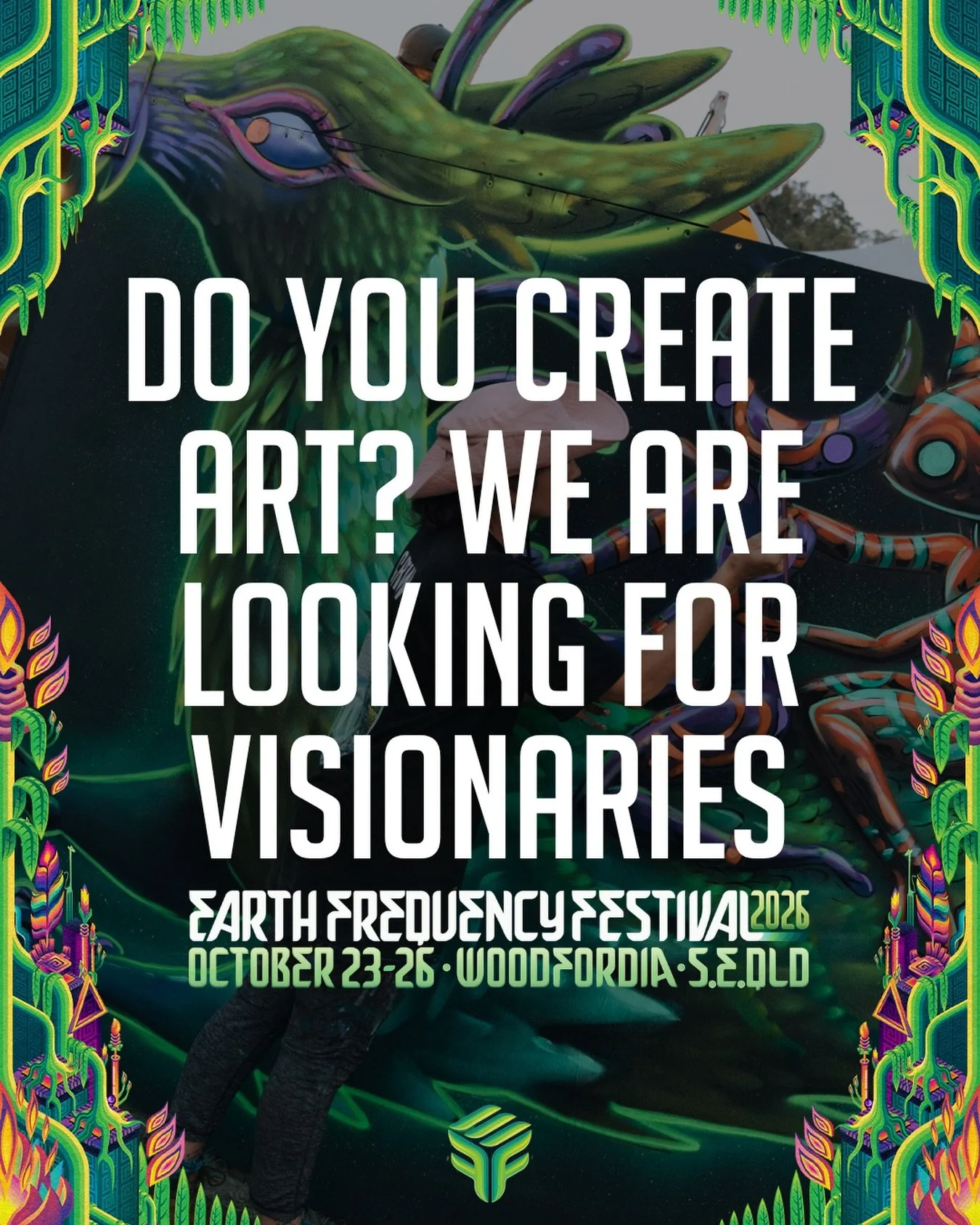 Calling all artists 🎨🎨🎨

From exhibiting in our Luminarium gallery to live painting, performance, VJ and multimedia, d&eacute;cor, installations, and workshops in The Crib or Frequency Village, we are seeking visionary creatives to contribute to E