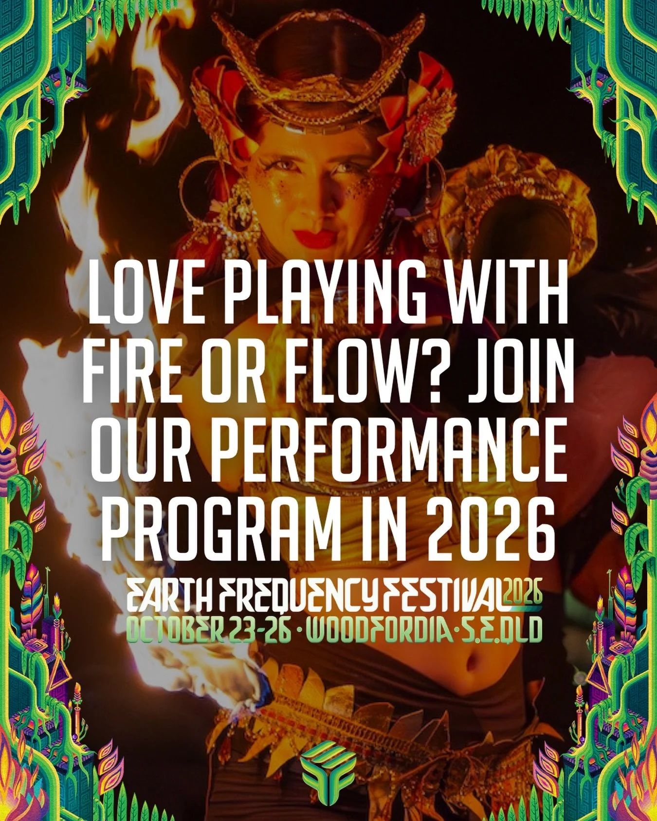 Calling all performers 🔥🎭🪭

Performance art is a central pillar of the Earth Frequency experience, shaping the atmosphere and many of the key moments that make the festival feel alive beyond the music. 

Each year, the program spans everything fro