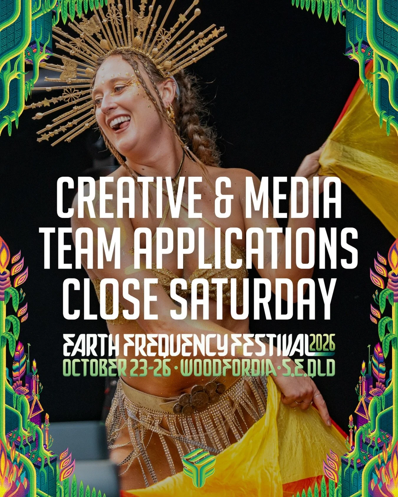 Final call for the visionaries, the creators, and the storytellers 🌏✨

To all the amazing creatives looking to join the lineup for Earth Frequency Festival 2026, this is officially your last chance.

Applications close on Saturday, May 30, for:

🎨 