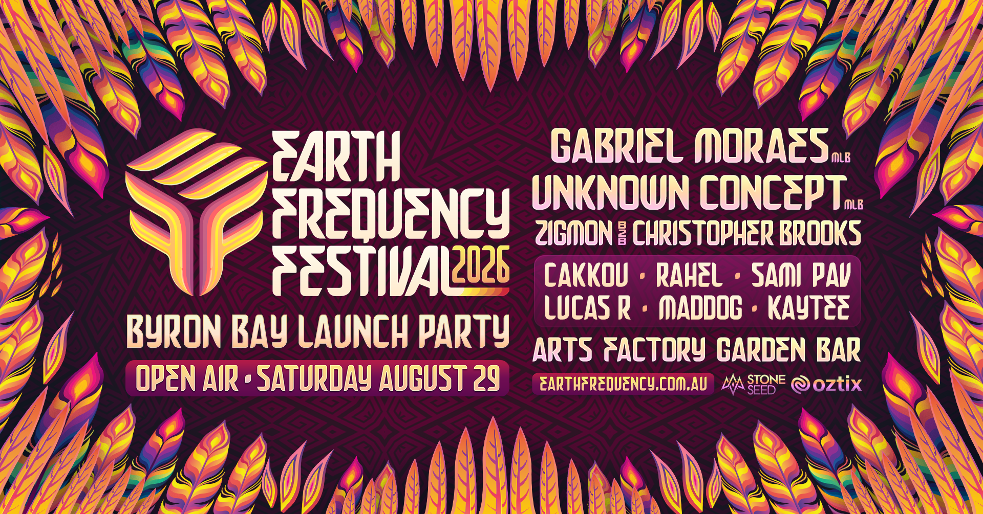 Gabriel Moraes &amp; Unknown Concept Headline Earth Frequency FESTIVAL 2026 Byron Bay Launch