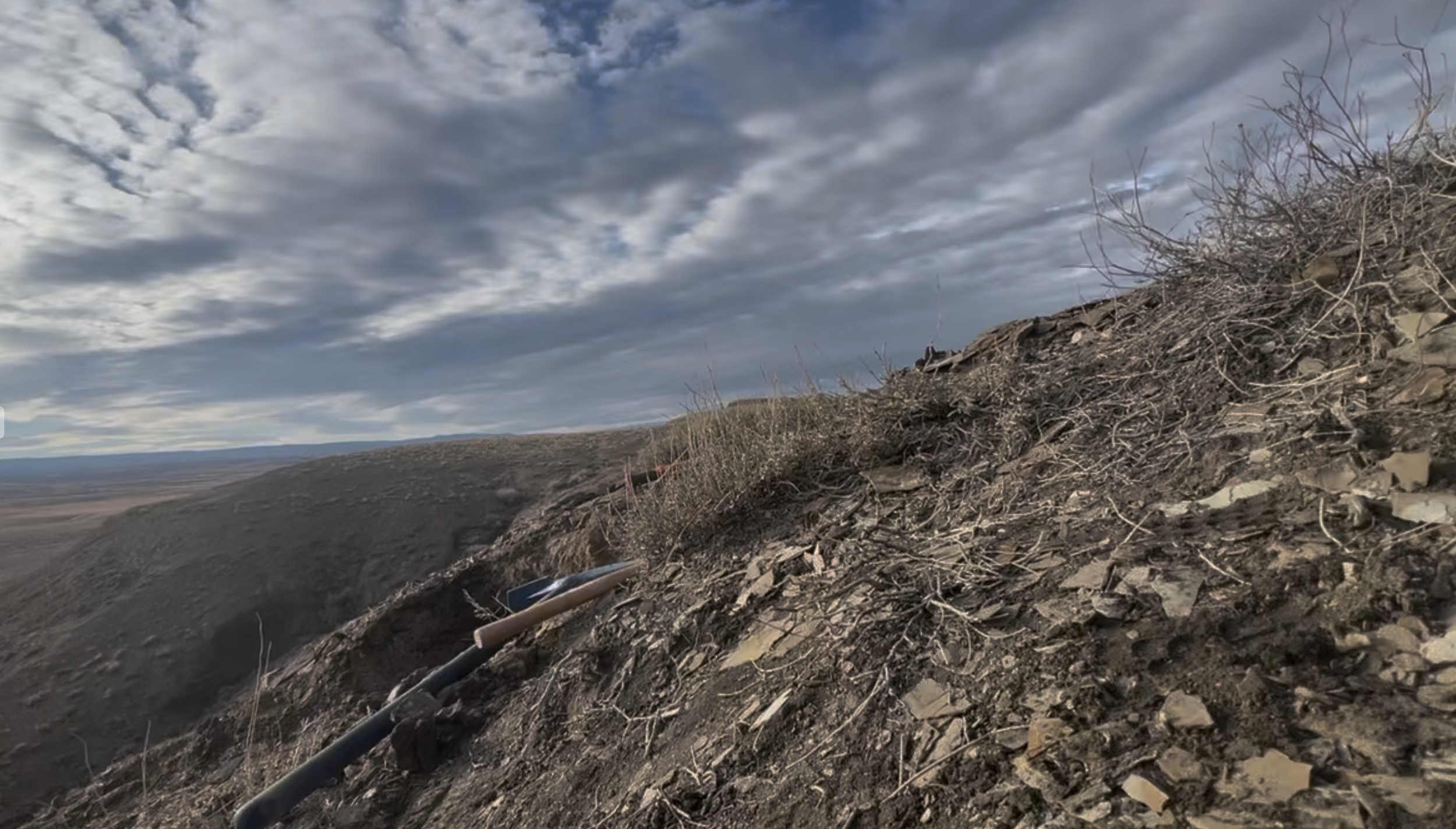 On the Western end of the hillside is where I found more calcite.