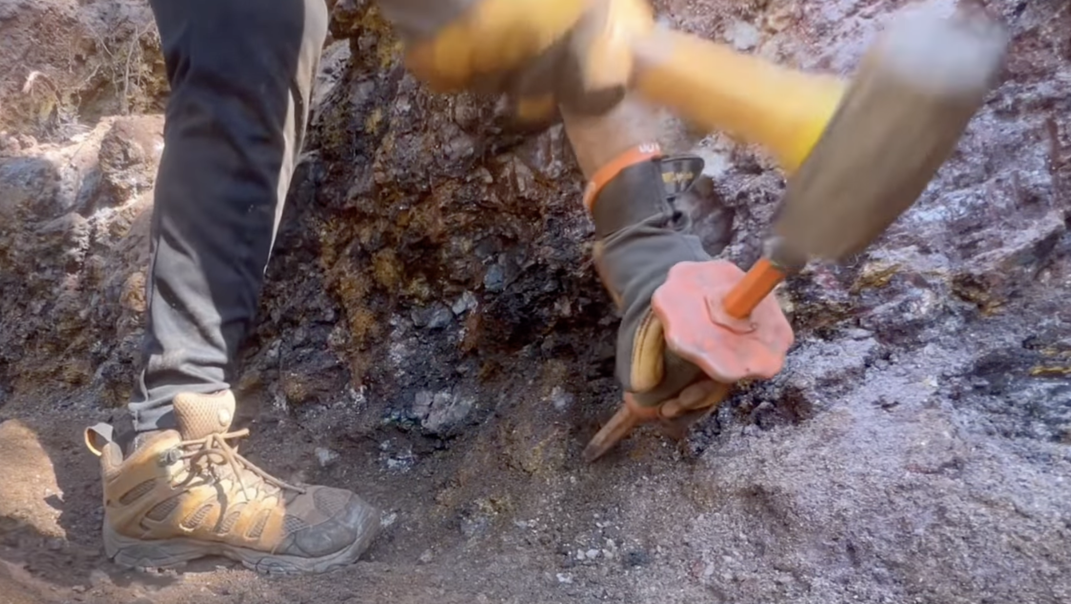 You'll be digging through mainly hard rock if you're looking for fresh material.  Although, there's been plenty of great finds made in the tailings.