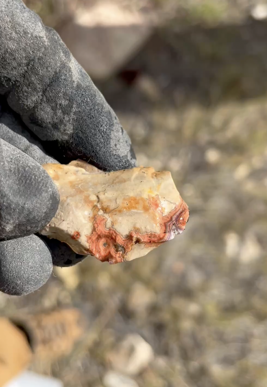 This is a different piece of a Teepee Canyon agate that I got wet to better show the color.