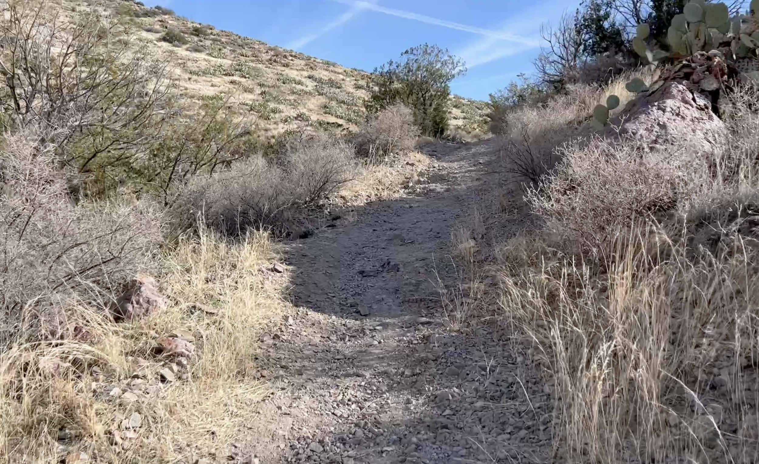 Thunder Egg Trail, it's marked off with a sign and begins on the right side of the parking lot.