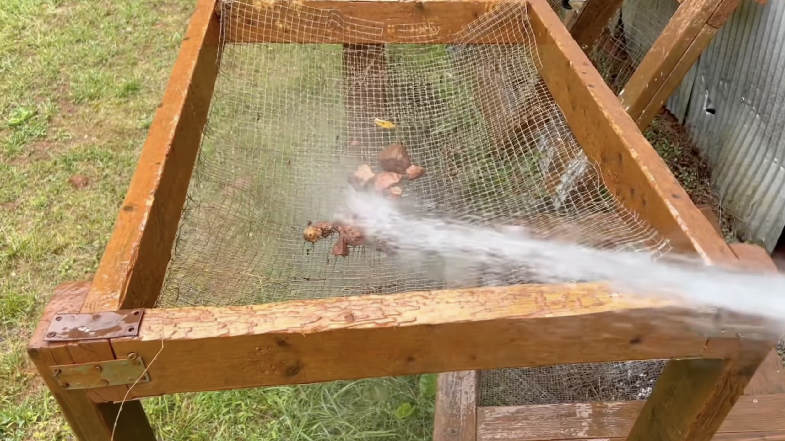 There is running water and stand-up classifier screens at the site, which helped.