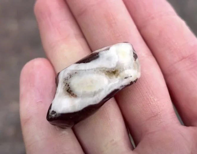 An example of the white almost-banded chalcedony.