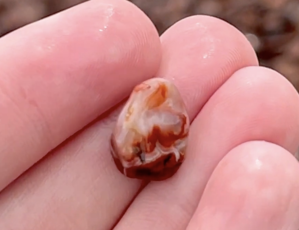 A real tiny red Lake Superior Agate.