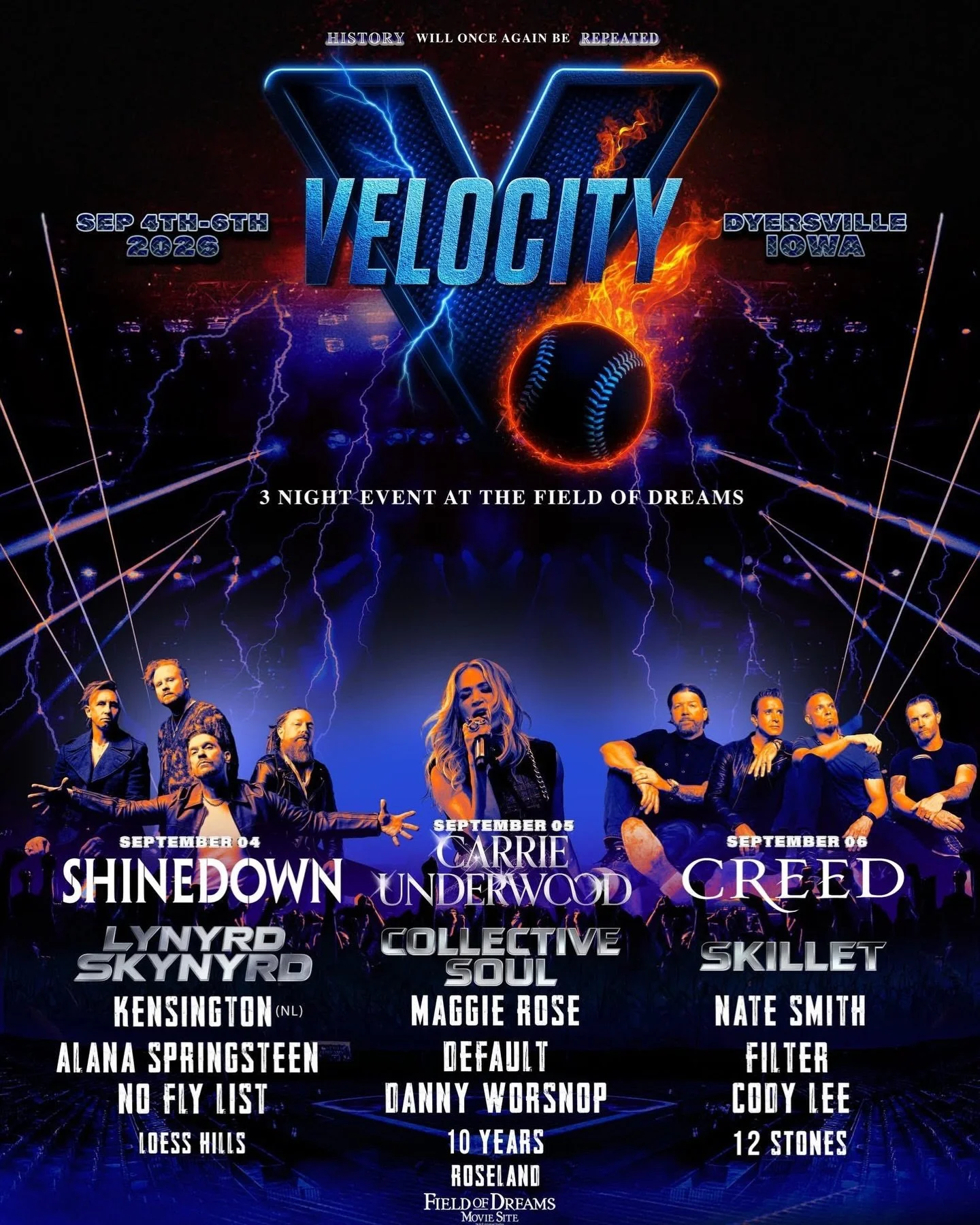 still can&rsquo;t believe this one 😭⚡️
No Fly List at @velocitymusicfest 
Day One &bull; September 4
Field of Dreams, IA
🎟️ velocityfest.live