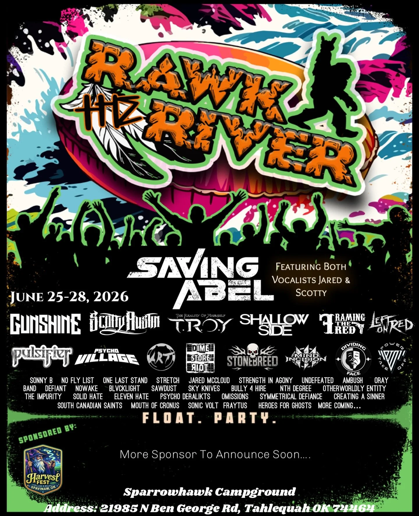 RAWK THE RIVER - JUNE 26 - 8:30 PM
CAN&rsquo;T WAIT TO GIVE YOU A BIG SMOOCH, TALEQUAH😘 @rawktheriver 
#oklahoma #talequah #musicfestival