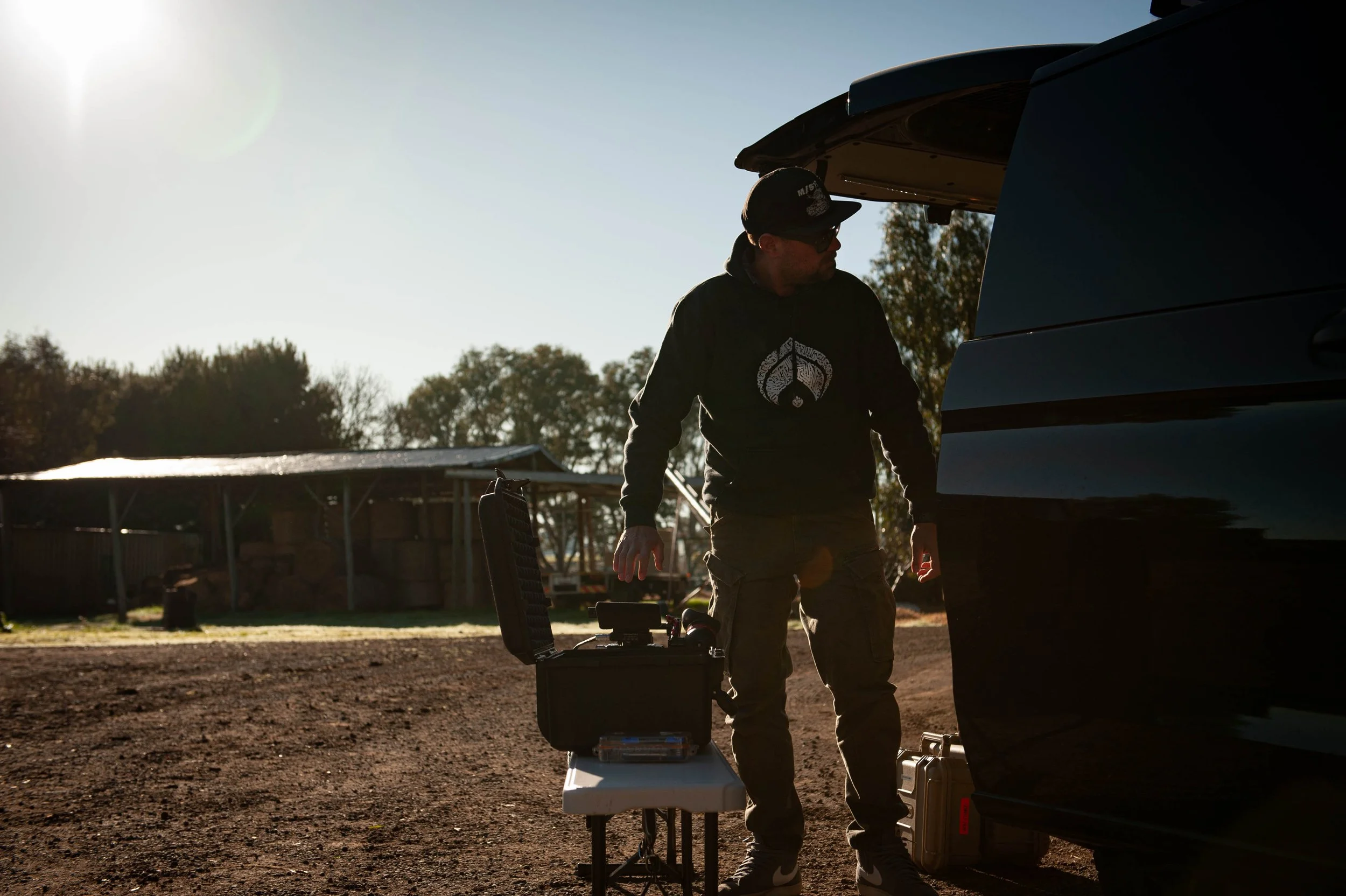 Cesar on set with Radar Kane