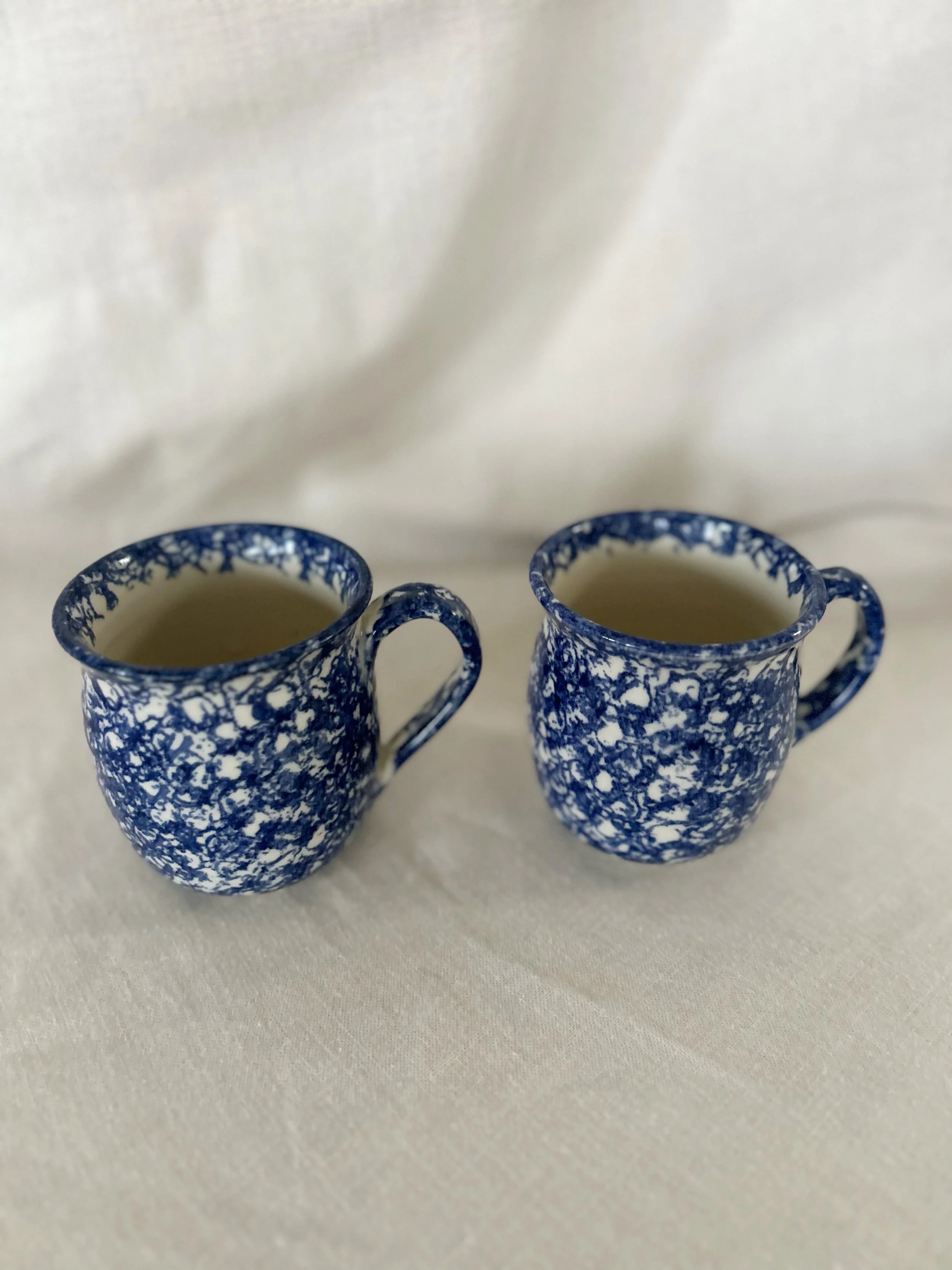 Handmade sponge ware mugs