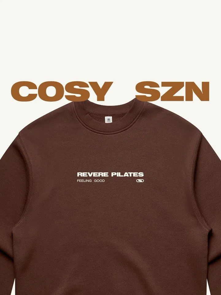 It&rsquo;s officially cosy season and our W26 Relax Crew pre-orders have opened!

Featuring minimalist Revere Pilates branding in 3 colour ways, this winter essential is perfect for layering or lounging. We guarantee cosiness and a regular appearance