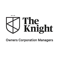 Logo with shield emblem and text 'The Knight Owners Corporation Managers'.