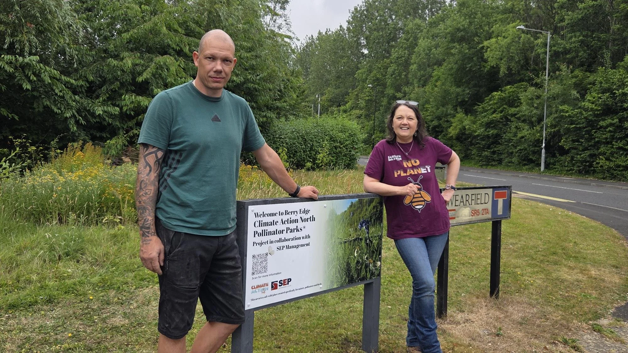 New signage helps tell the Pollinator Parks® Berry Edge story at Sunderland Enterprise Park