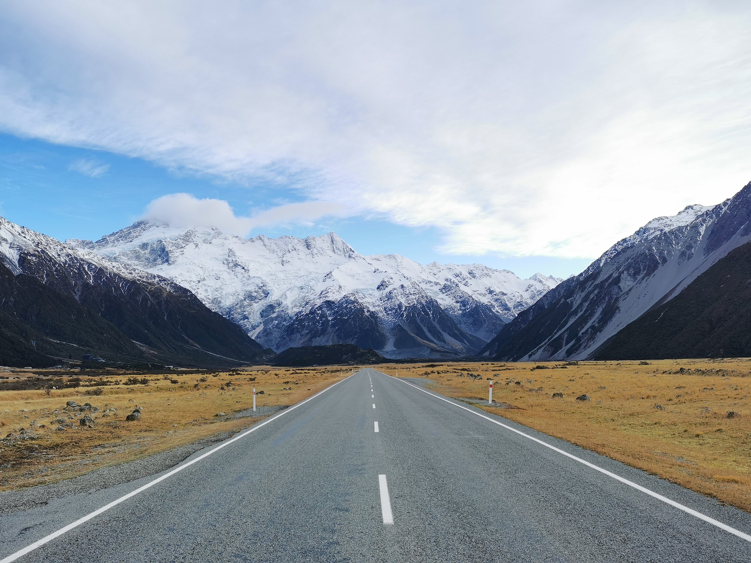 Road to Aoraki Mt Cook National Park