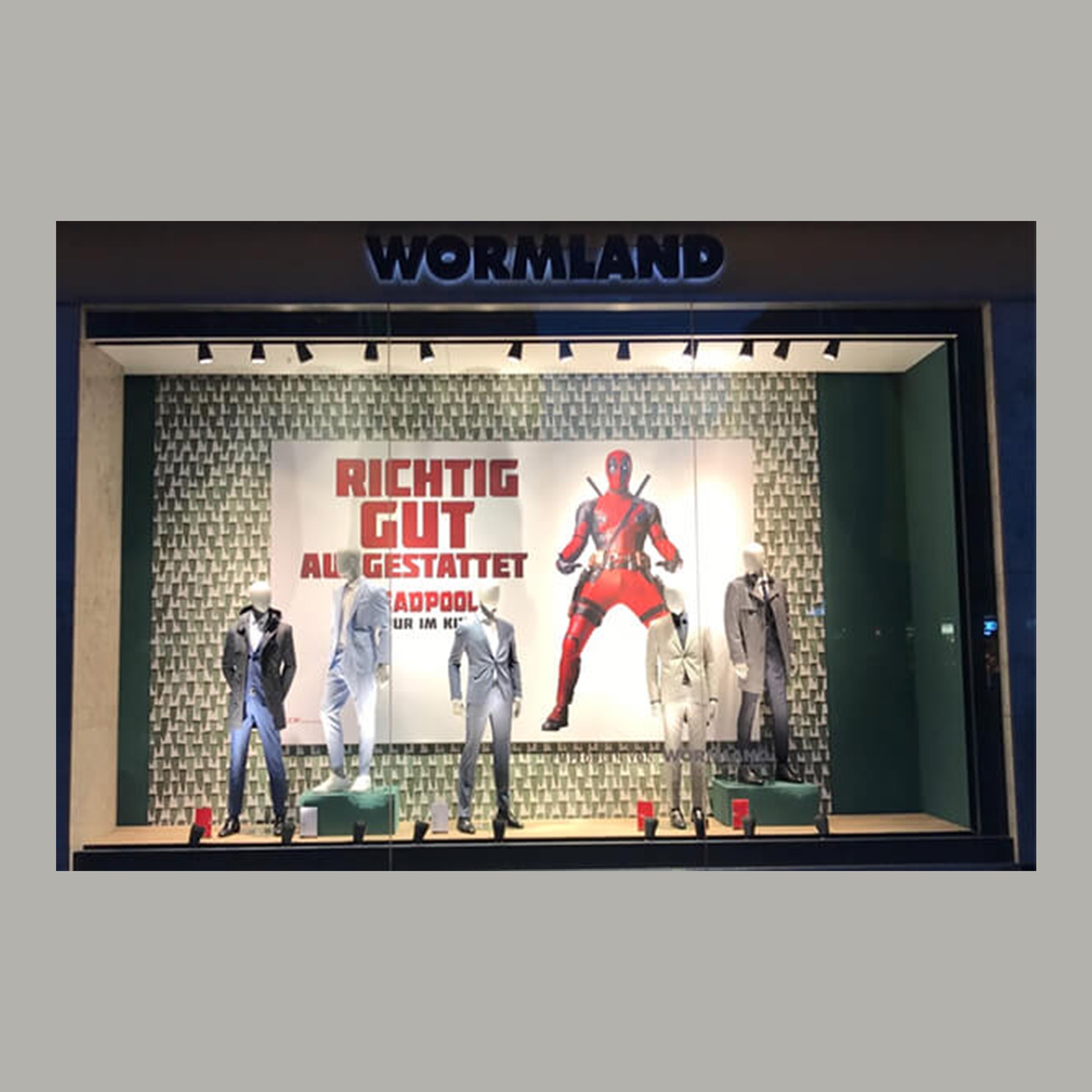 Deadpool bei Wormland
(Schaufenster- und Instore-Promotion zum Kinostart)