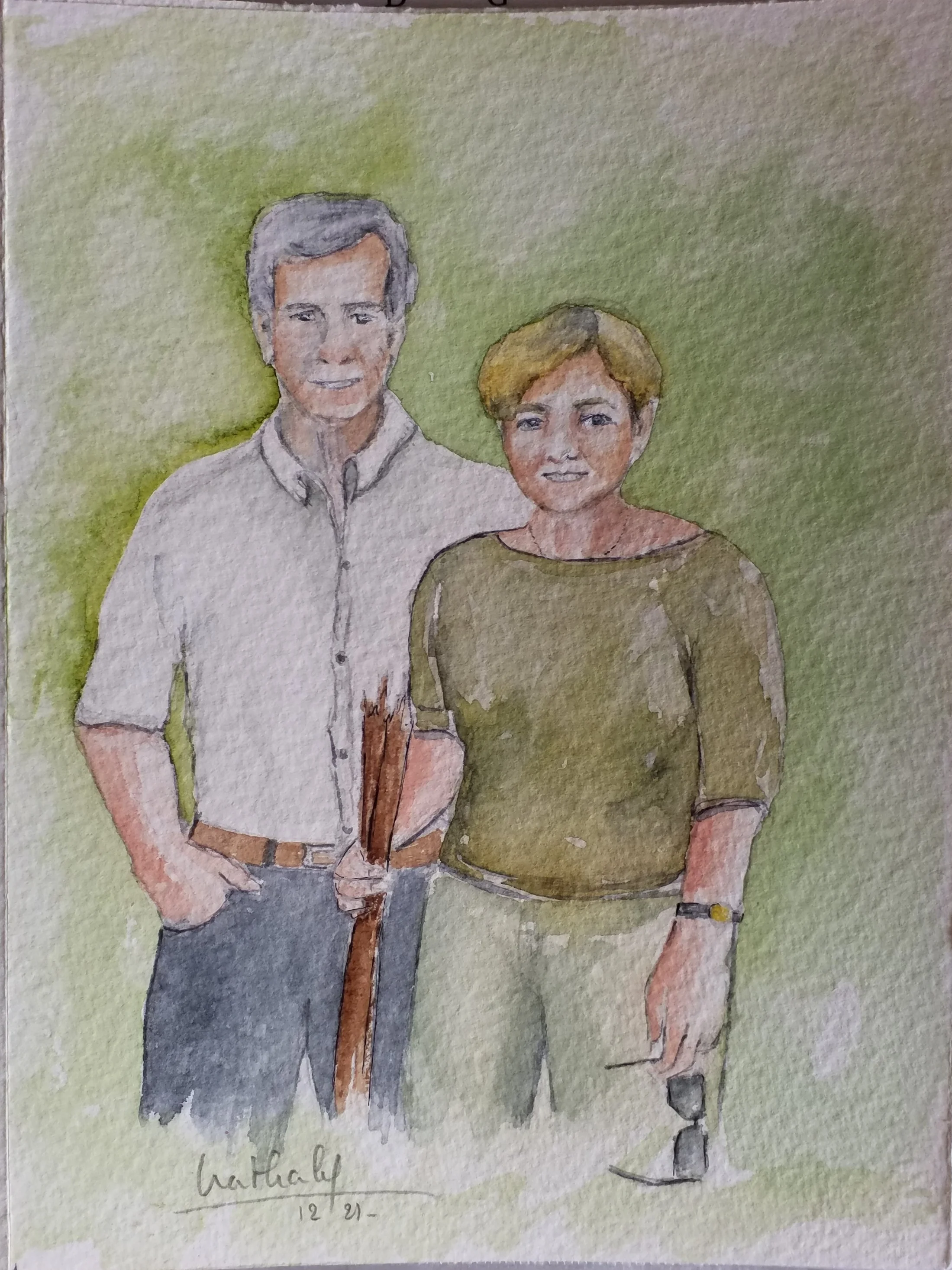 Aquarelle façon croquis
