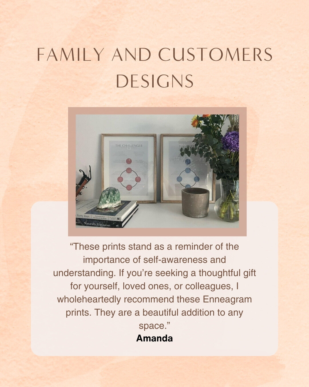 From Amanda and her partner Ash in Vancouver, British Columbia, Canada, "I recently had the pleasure of adding art to my living space with beautifully crafted Enneagram prints from McKenna. As I unpacked the prints, I couldn’t help but app