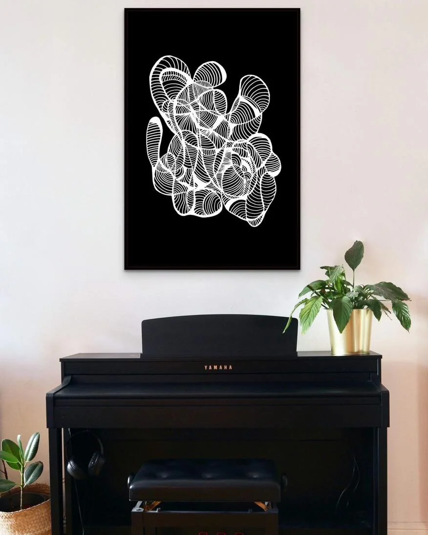 OBSESSED with this piece &lsquo;White on Black Hypnosis&rsquo; AND our Hypnosis Collection is now available on Etsy !! 

#artist #abstractart #comtemporaryart #organicartist #mesmerizing