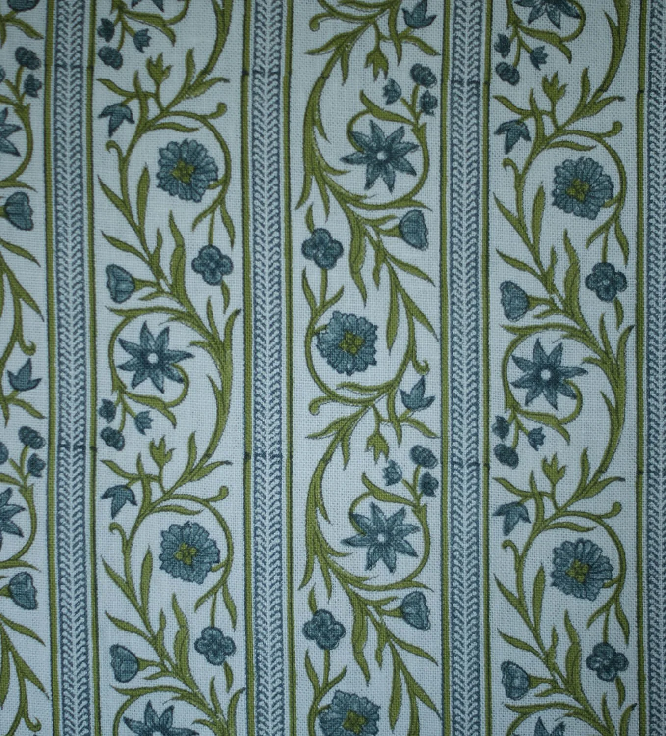 Floral Stripe: Deep Blue / Lime