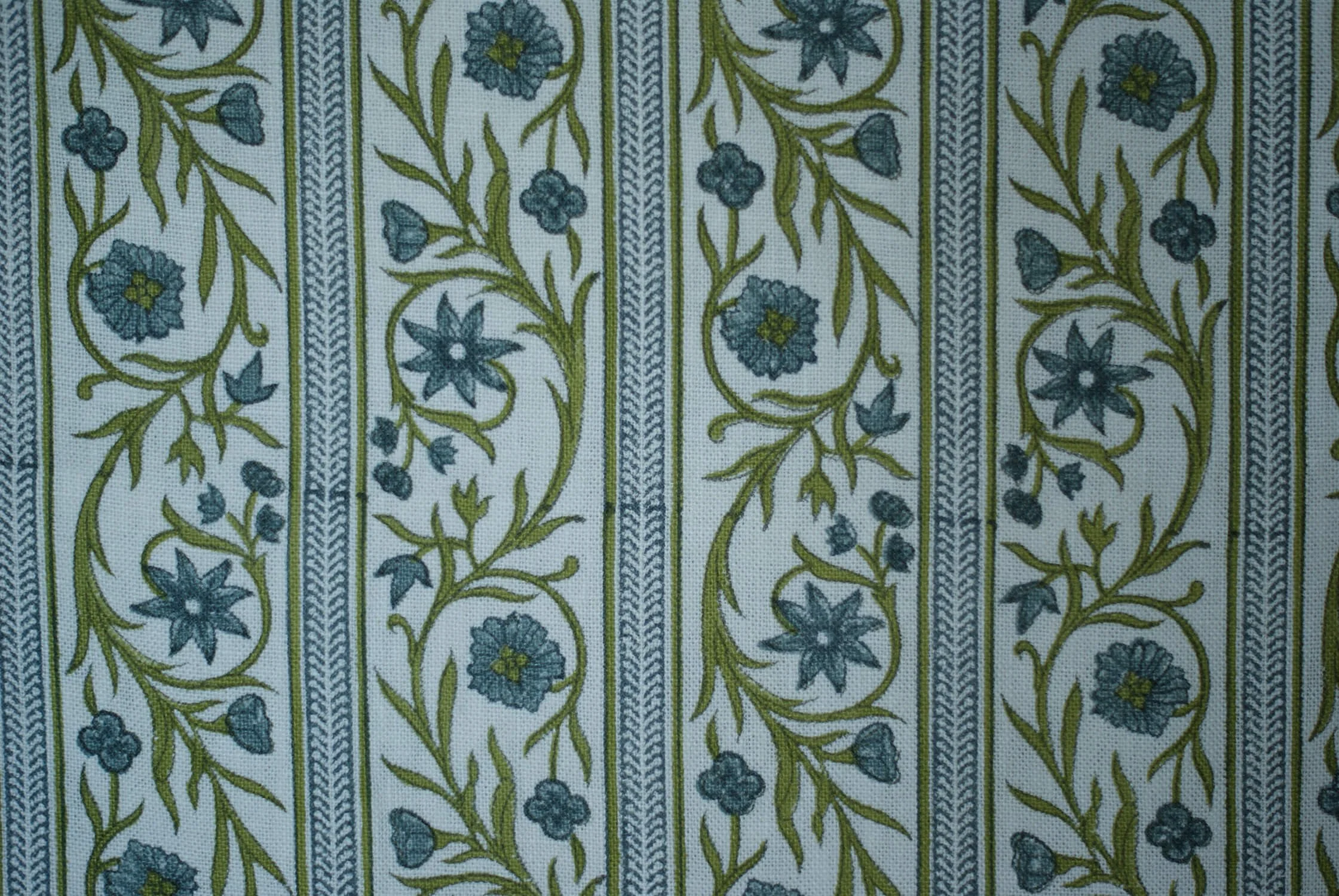 Floral Stripe: Deep Blue / Lime