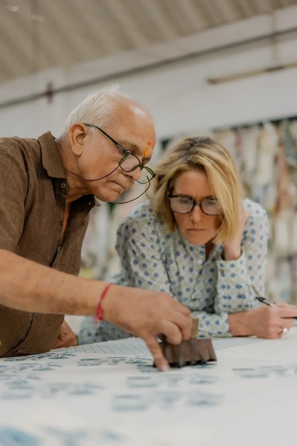 Pukka Print Linen block printing in Jaipur factory