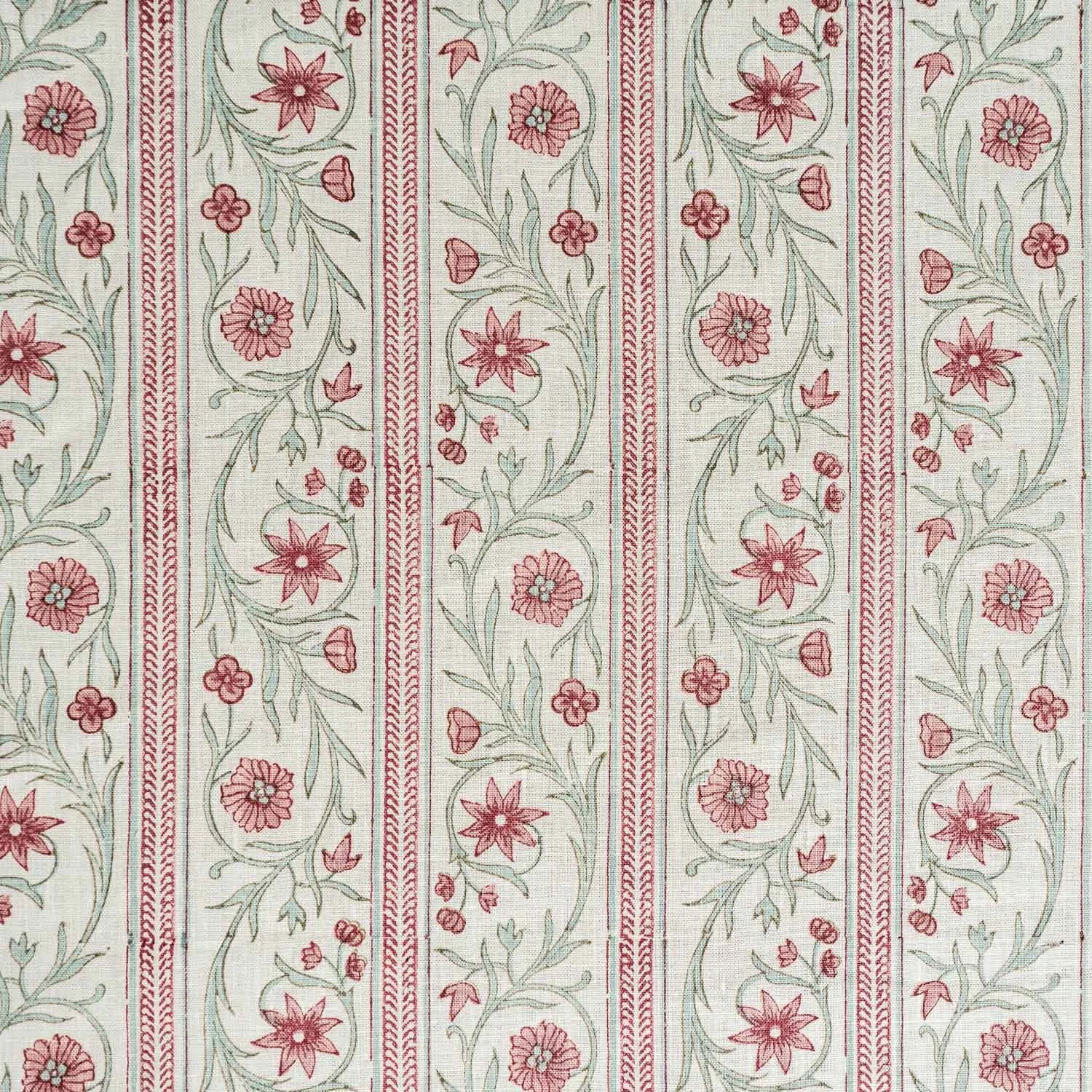 Floral Stripe: Calamine / Annabel Blue