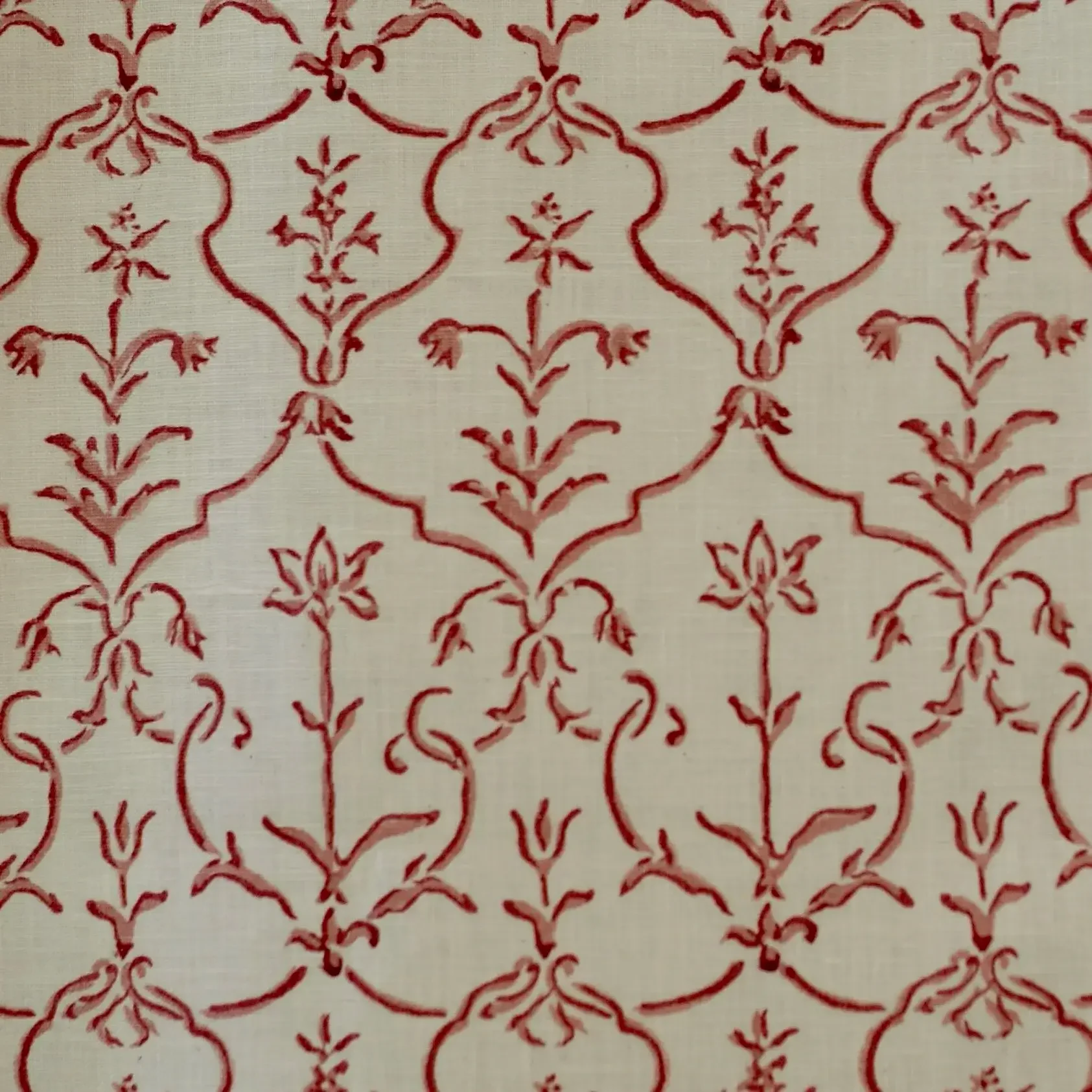 pukka-print-linen-fabric-last-chance-trellis-cherry-cranberry.webp