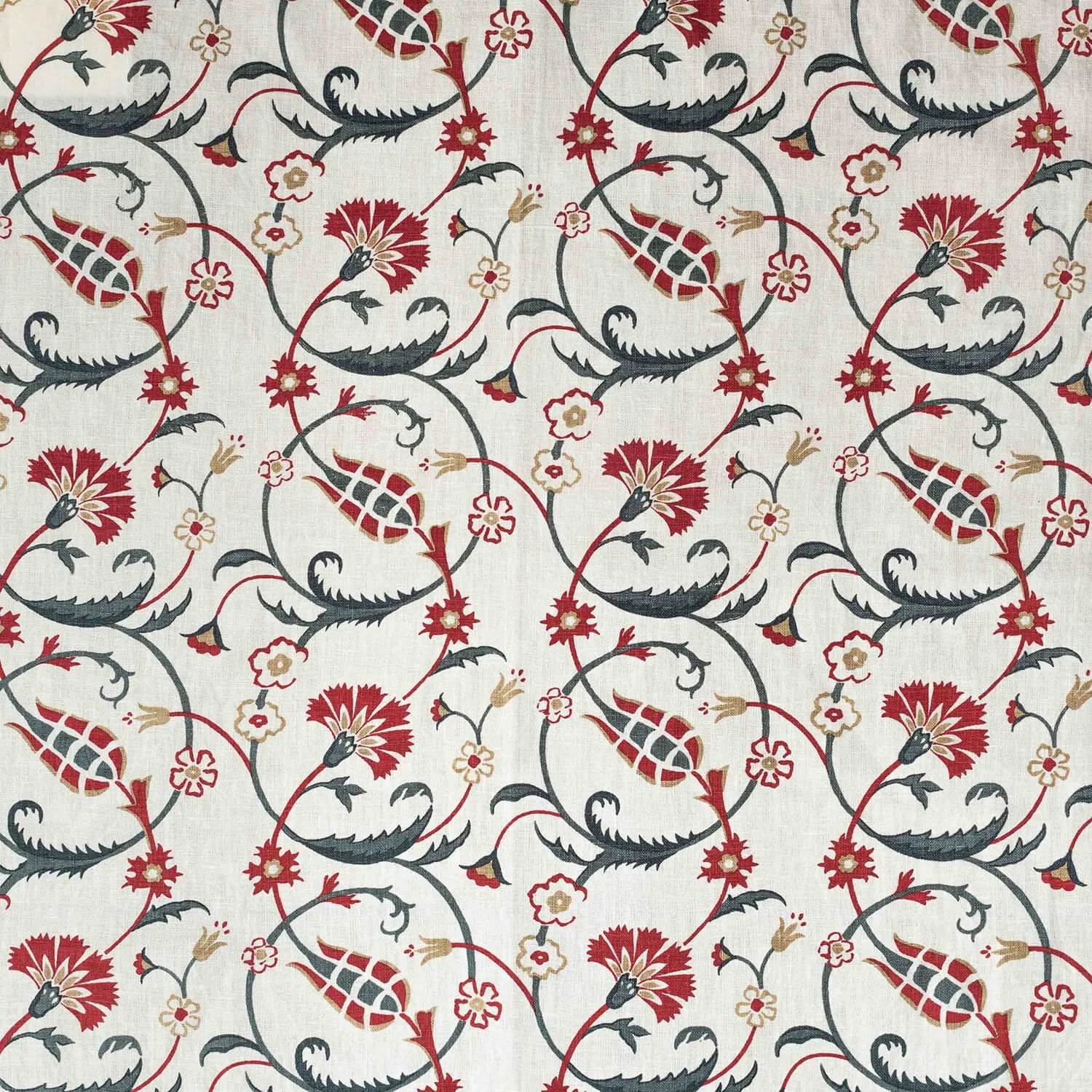 Tulip Chain (Screen Print): Lagoon / Bordeaux