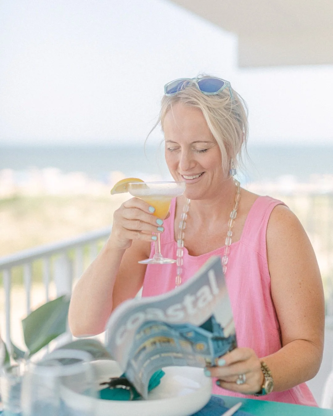 Most weekends this summer have looked like this: a balcony, a magazine I am not actually reading, and a project of my own finally taking shape instead of someone else's.

The Ocean City condo has become the thing I think about when I am not thinking 