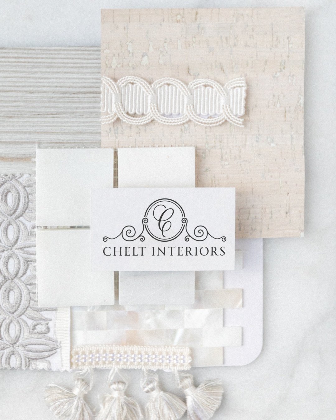 Every fabric on this board earns its place for a different reason, not because they all match, but because each one repeats a colour or a texture found somewhere else in the room.

That is the actual mechanics behind pattern mixing, and it has very l