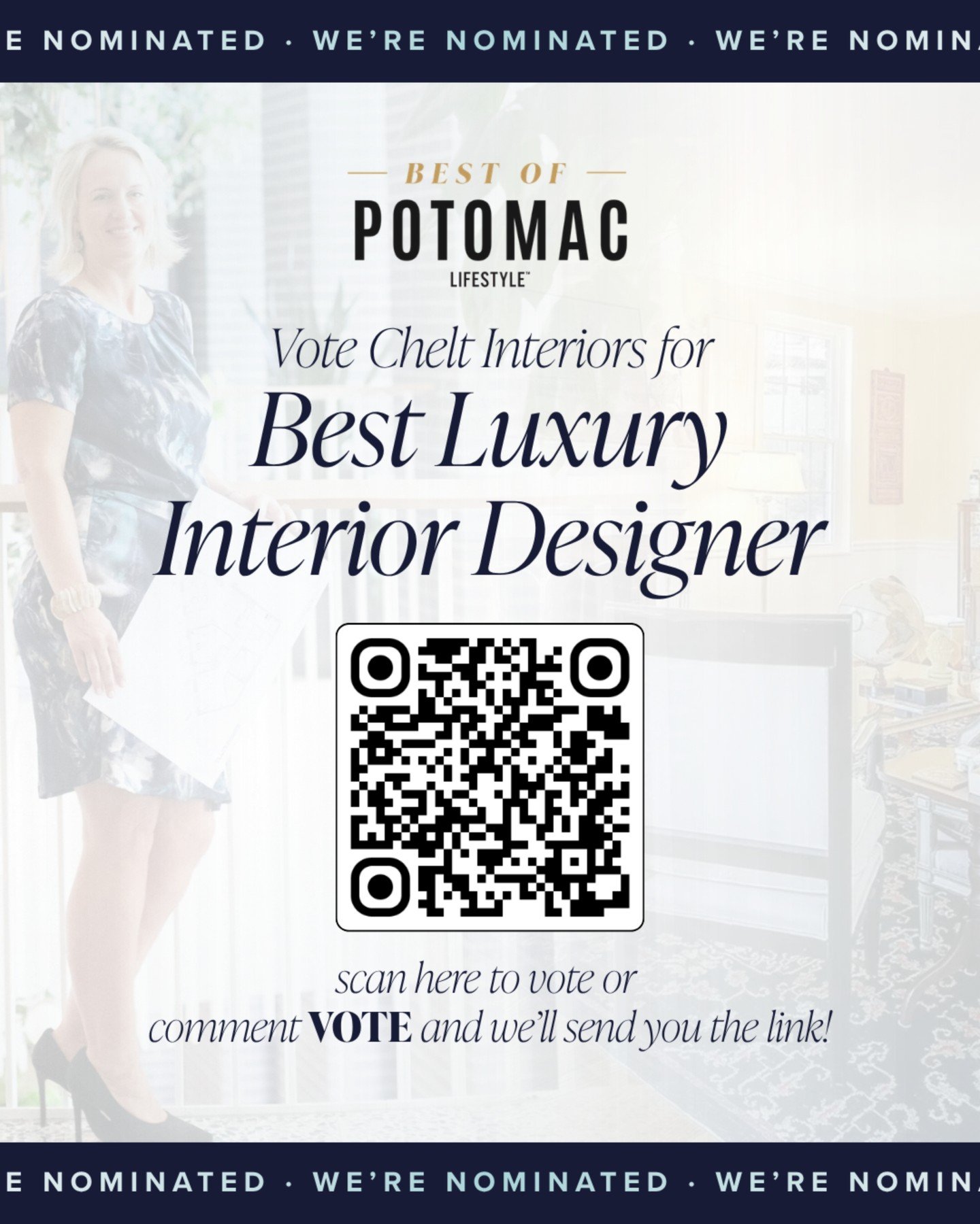 We're honored to be nominated for *Best Luxury Interior Designer* in the *Best of Potomac* awards! ✨

If you've loved following our work, we'd be so grateful for your vote. Every vote means the world to our small team.

💬 Comment *VOTE* below, and w