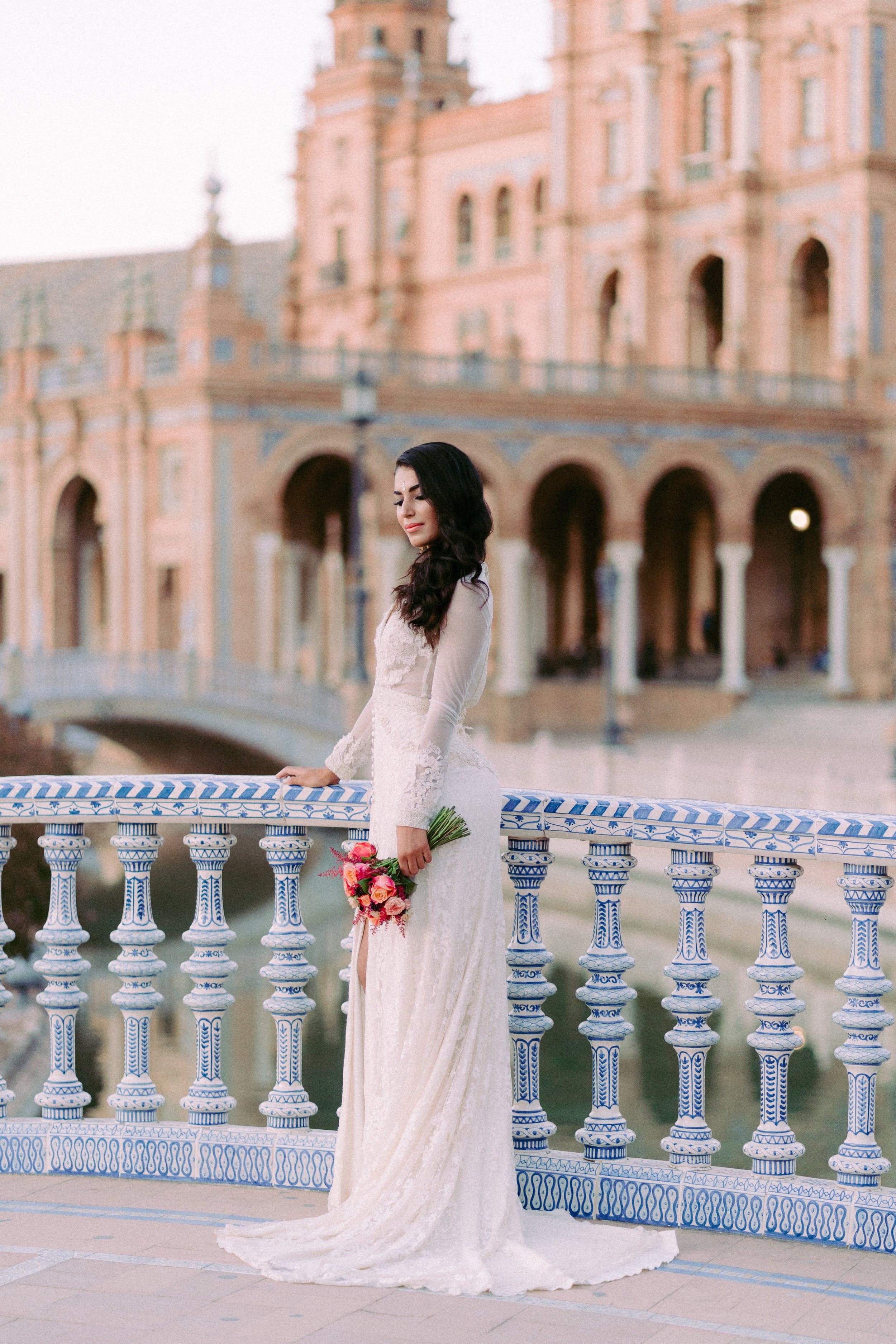 Plaza de Espana wedding dress